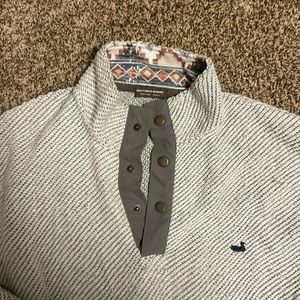Southern Marsh grey knotted quarter button sweatshirt XS